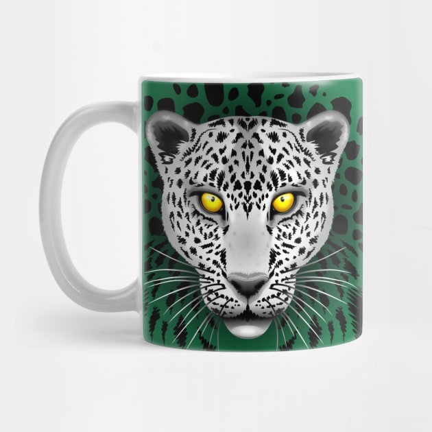 Snow Leopard with Yellow Eyes by BluedarkArt